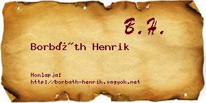 Borbáth Henrik névjegykártya