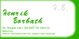 henrik borbath business card